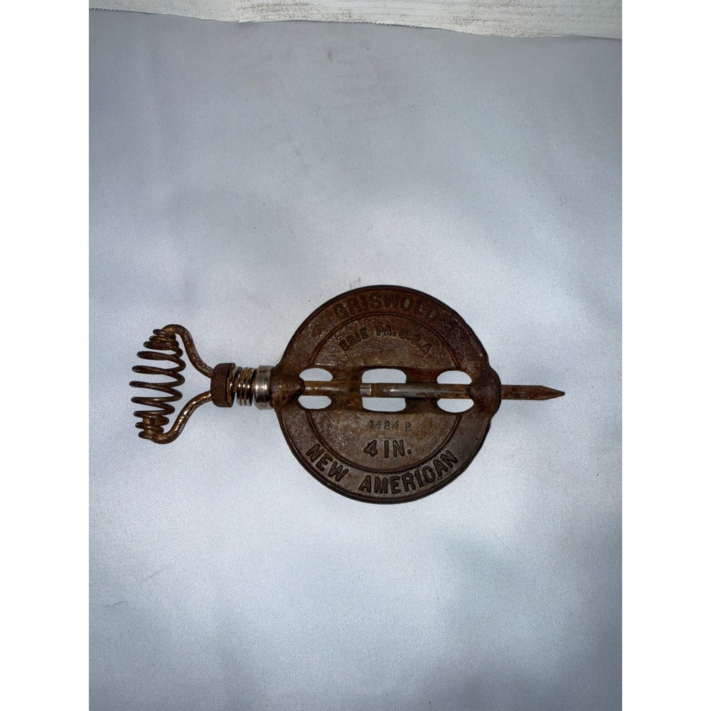 Antique Griswold New American 4 Inch Stove‎ Pipe Damper Cast Iron Steel Spindle